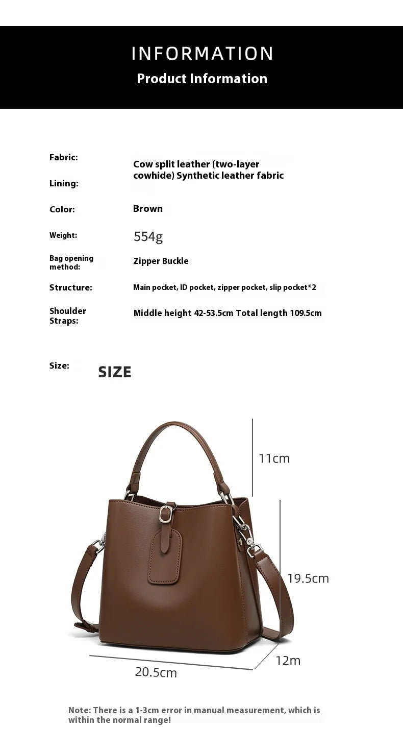 Women's Crossbody Bucket Bag Brown