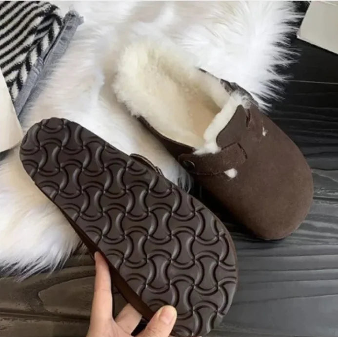 Chic Plush Leather Winter Shoes