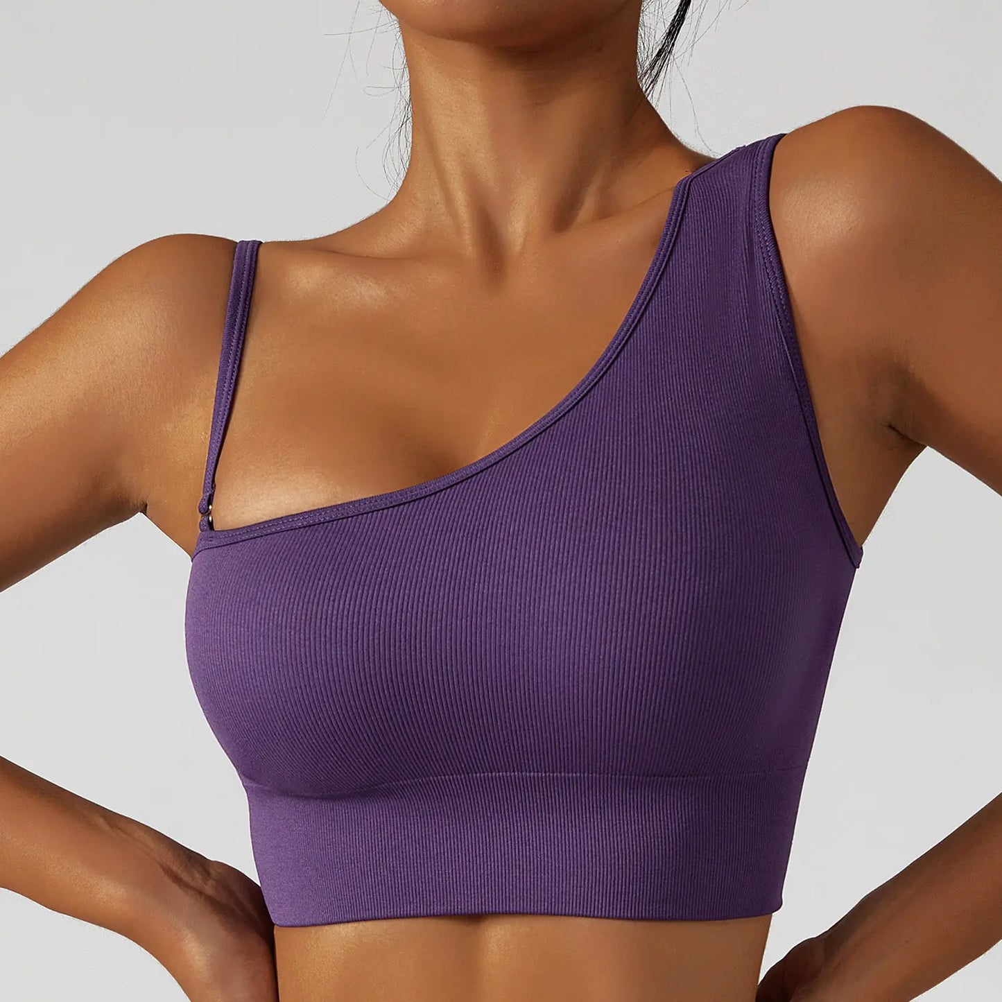 Oblique Shoulder Yoga Clothes Tops Women's