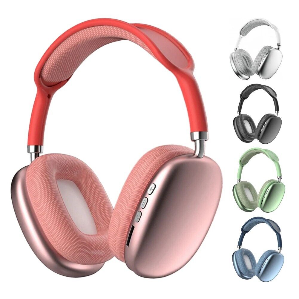 Pink Headset Foldable Bluetooth5.0 Over-Ear Headphone Noise Reduction