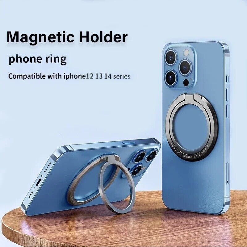 Magnetic Ring iPhone Holder For MagSafe Portable Mobile Phone Magnet Foldable