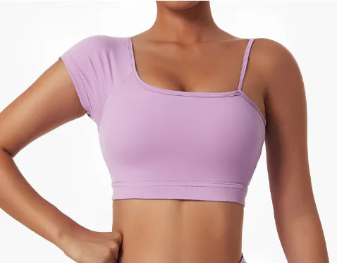 Oblique Shoulder Yoga Clothes Tops Women's