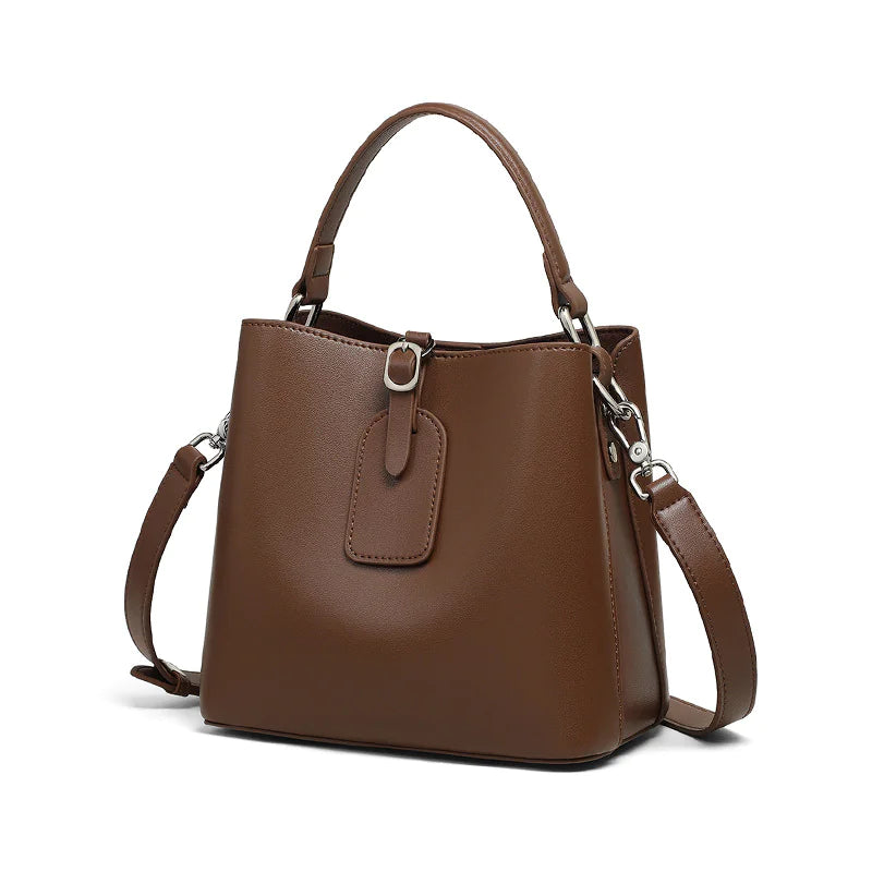 Women's Crossbody Bucket Bag Brown