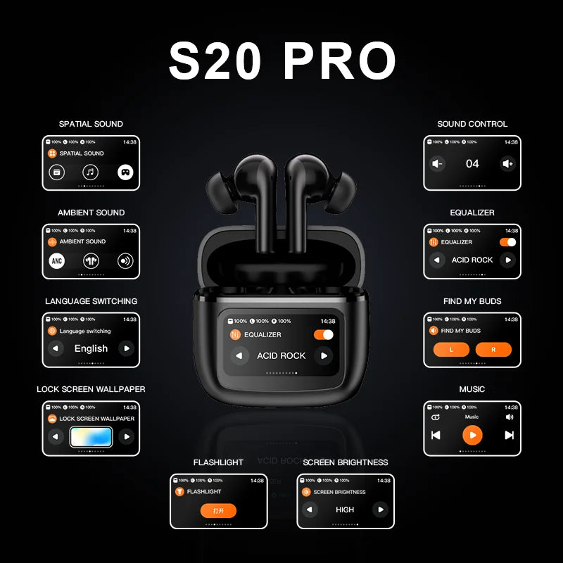 Beatfade S20 Pro Wireless Earphones Smart Touch Case & ANC