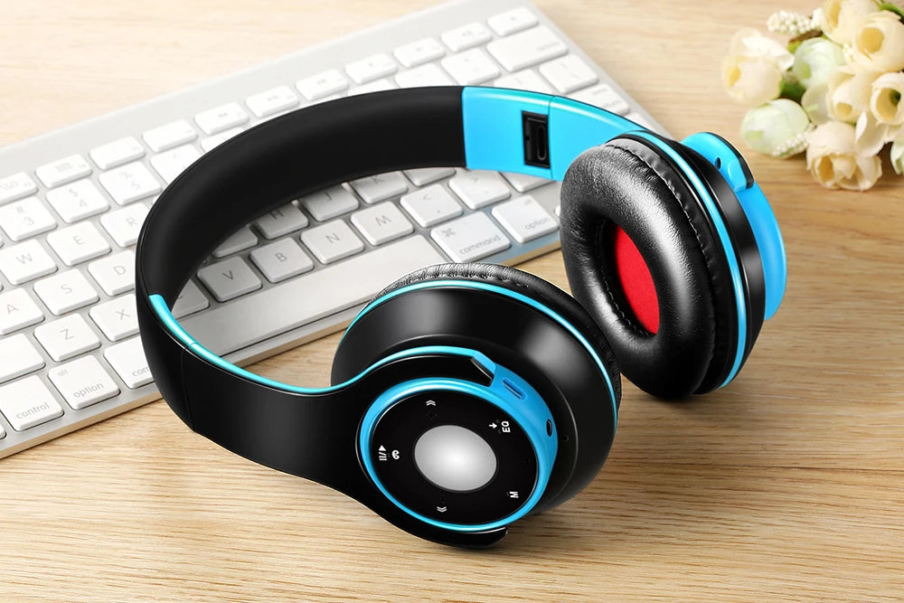 Stereo Audio Mp3 Bluetooth Headset Wireless Headphones Earphone Support SD Card with Mic Play 20 Hours