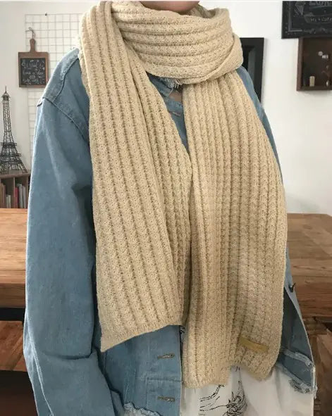 Women’s Thickened Warm Wool Knitted Scarf