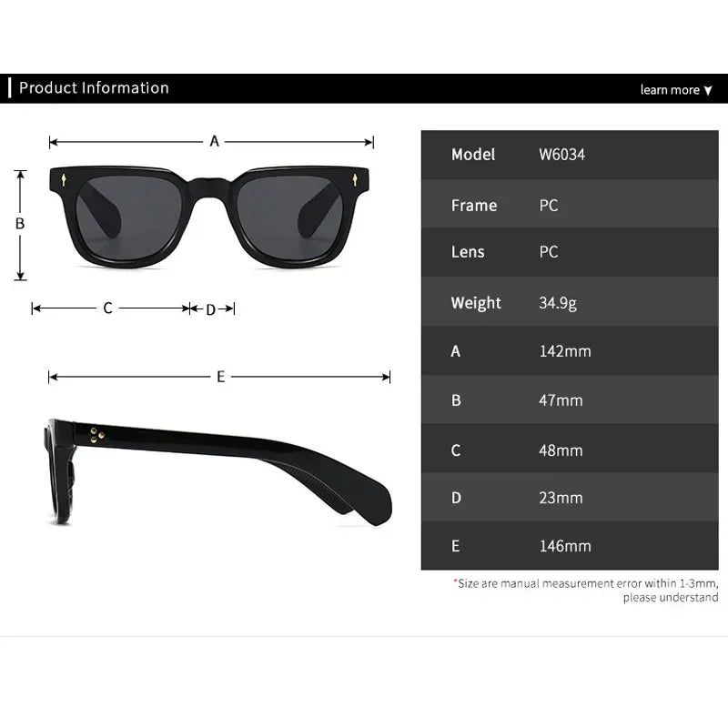 Retro Square Sunglasses Men's Women's