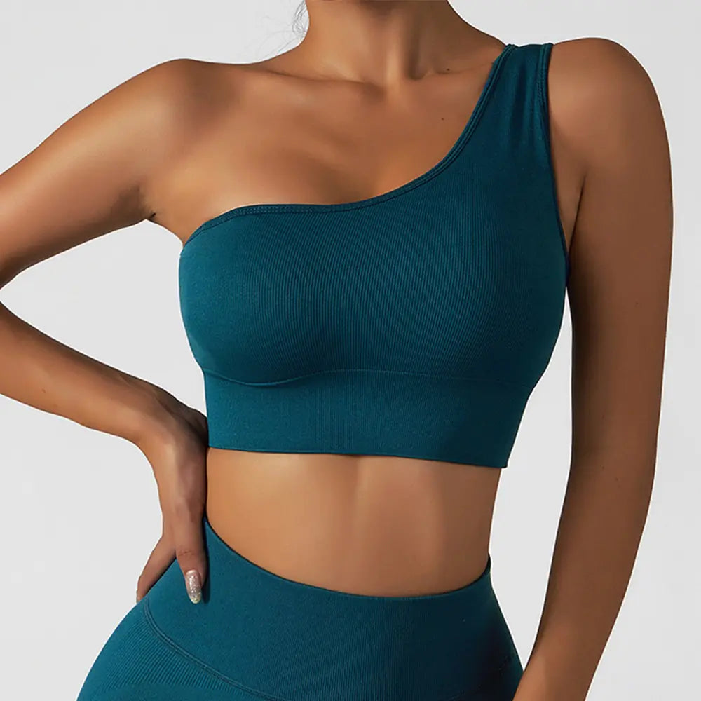 Oblique Shoulder Yoga Clothes Tops Women's