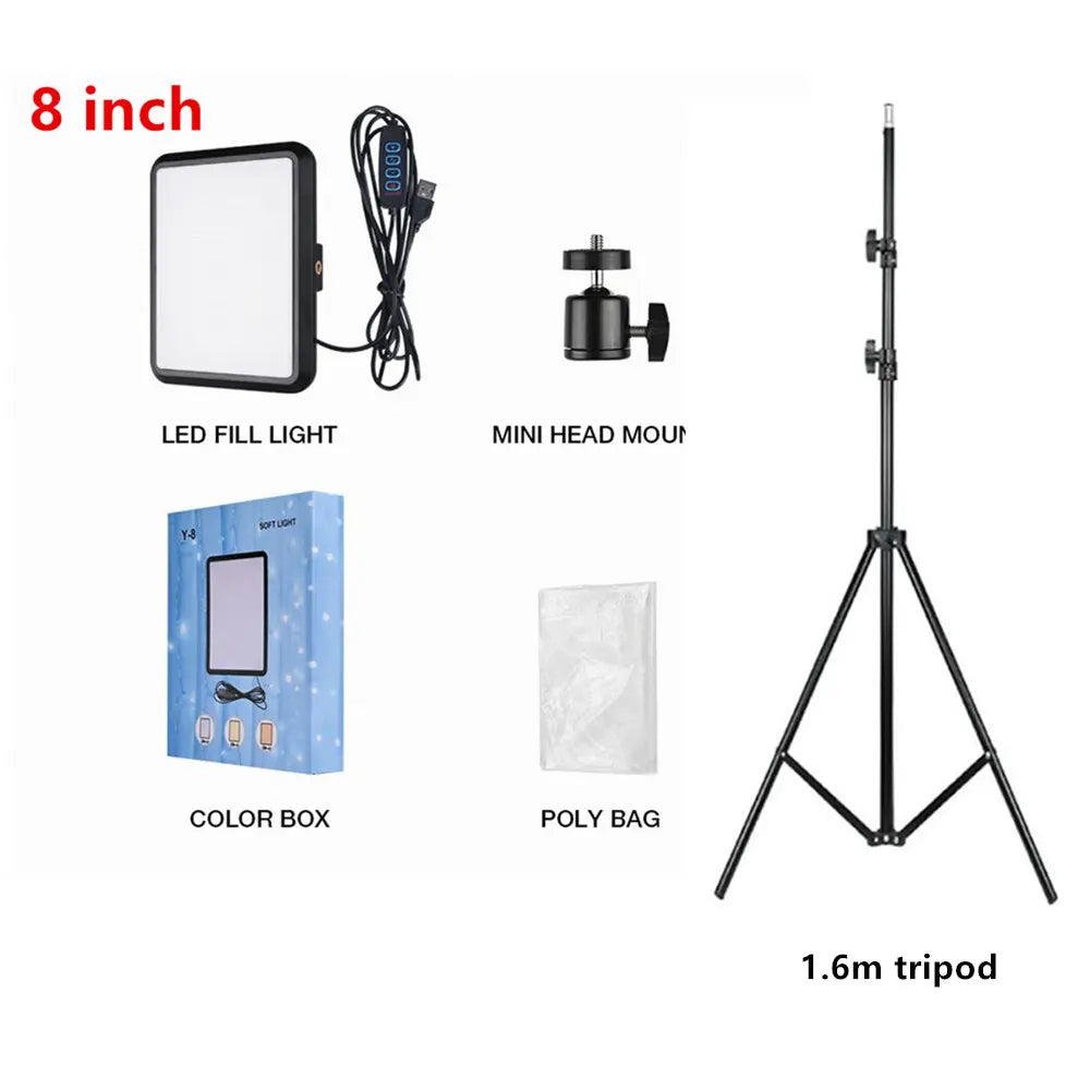 Led Video Light High Power 352 2800K-7000K Panel Light Studio Fill Lamp Photography Lighting Photo w Light Stand for Live Stream