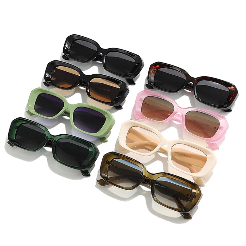 Retro Square Sunglasses Women Fashion Rivets Gradient Shades UV400