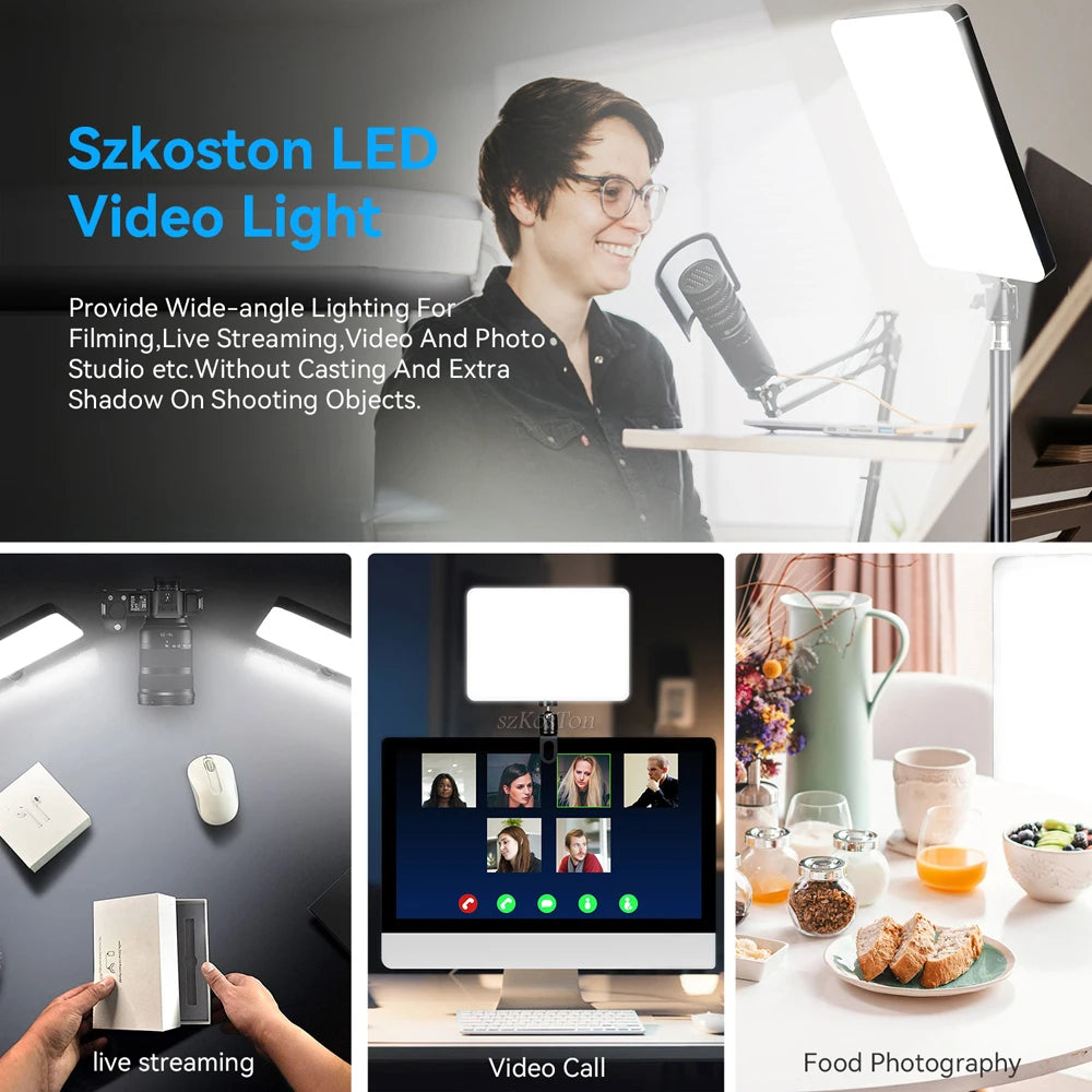 LED Photography Video Light Panel 8/12 Inch Lighting Photo Studio Lamp Kit For Shoot Live Streaming Youbube With Tripod Stand