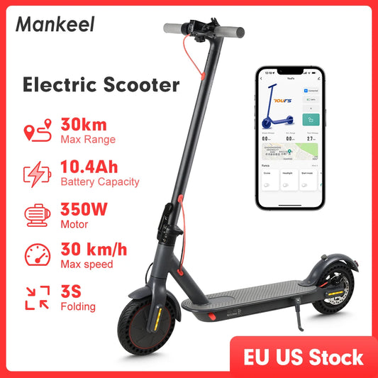 Electric Scooter Foldable 350W Adults E Scooter Dual Brake Max Range 30KM Smart APP 36V 10.4AH Electric Scooter