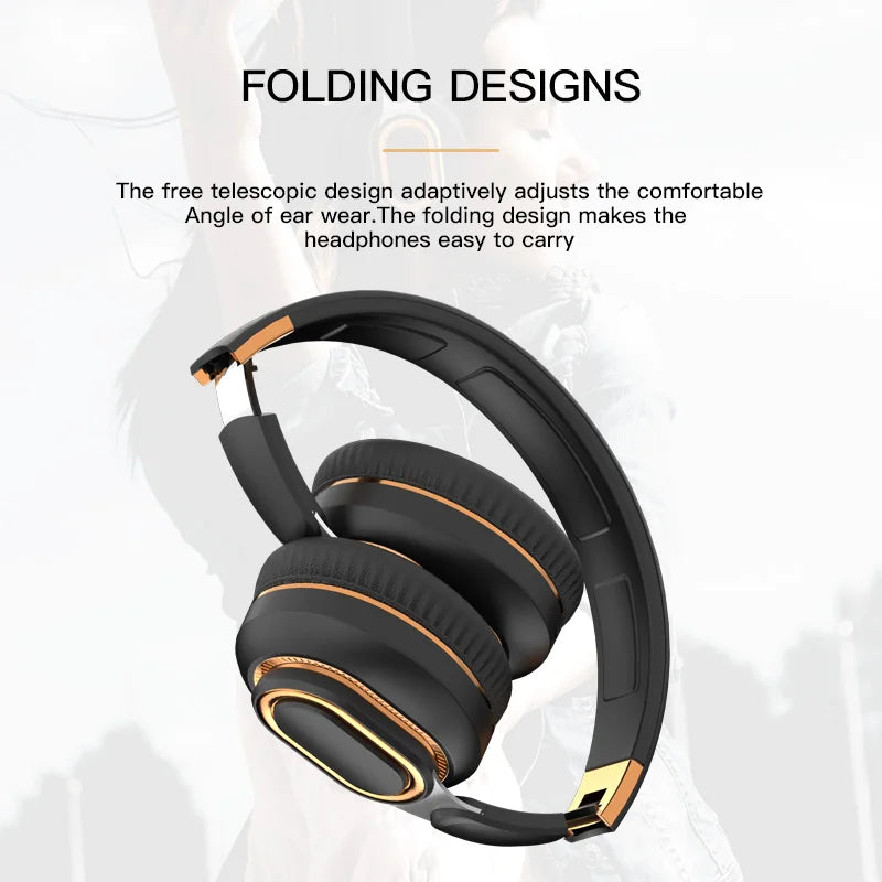 Bluetooth TV Headphones H7 Wireless Noise-Cancelling Foldable Headset with Mic & USB Adapter