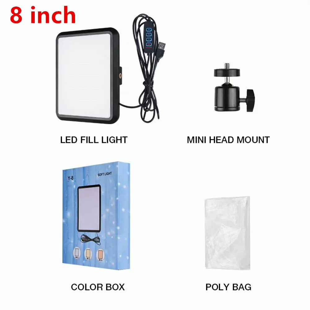 Led Video Light High Power 352 2800K-7000K Panel Light Studio Fill Lamp Photography Lighting Photo w Light Stand for Live Stream