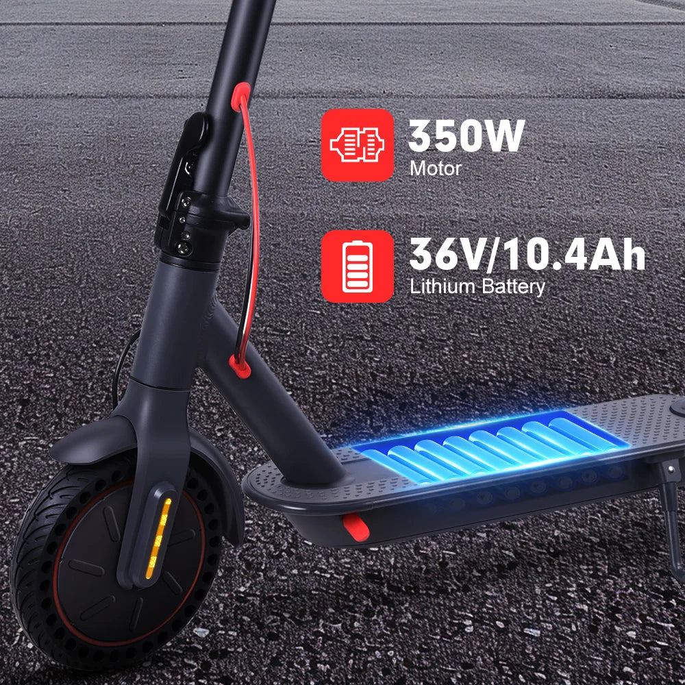 Electric Scooter Foldable 350W Adults E Scooter Dual Brake Max Range 30KM Smart APP 36V 10.4AH Electric Scooter