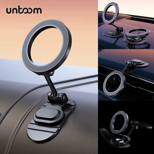 Universal Metal Magnetic Car Phone Holder Strong Magnet Foldable Dashboard Car Phone Mount for MagSafe iPhone 15 14 13 Series