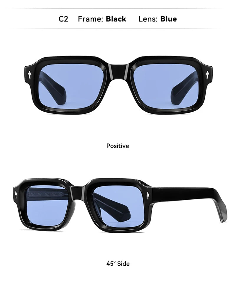 Retro Square Luxury Polarized Sunglasses Clear Anti Blue Light Eyewear Shades UV400 Sun Glasses