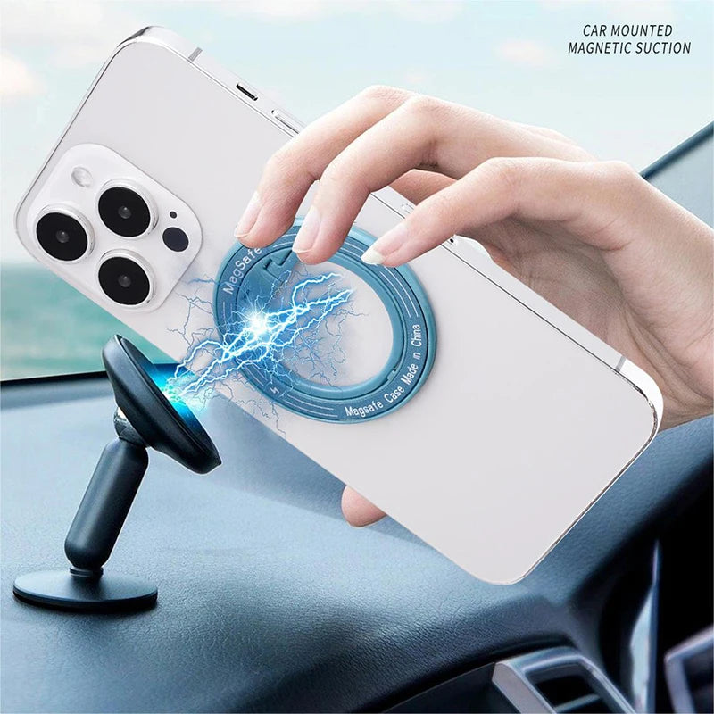 MagSafe Phone Magnetic Finger Ring Holder For Iphone 16-12 Pro Max Mini Magnet Phone Stand Grip Mount Smartphone