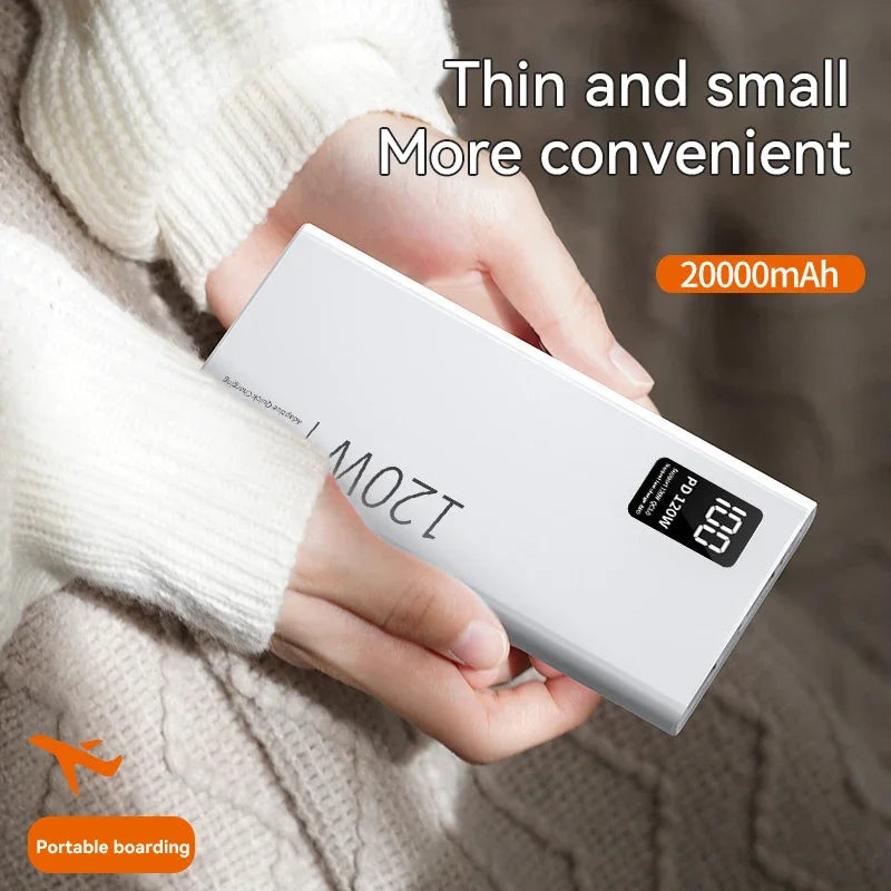 Power Bank 120W 80000mAh Super Fast Charging 100% Sufficient Capacity Portable Battery Charger Digital Display