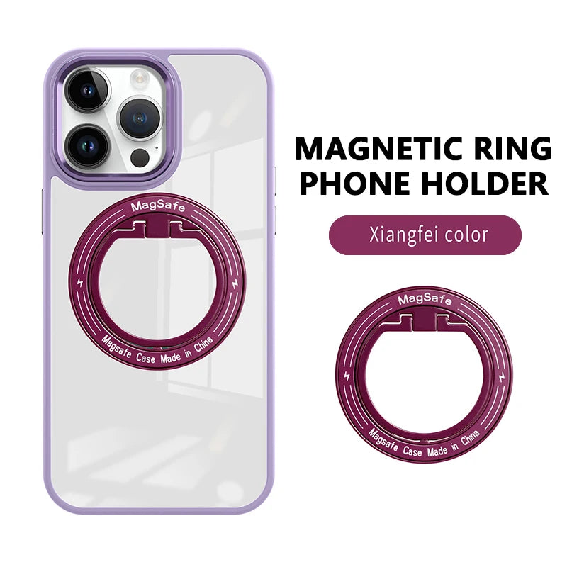 MagSafe Phone Magnetic Finger Ring Holder For Iphone 16-12 Pro Max Mini Magnet Phone Stand Grip Mount Smartphone