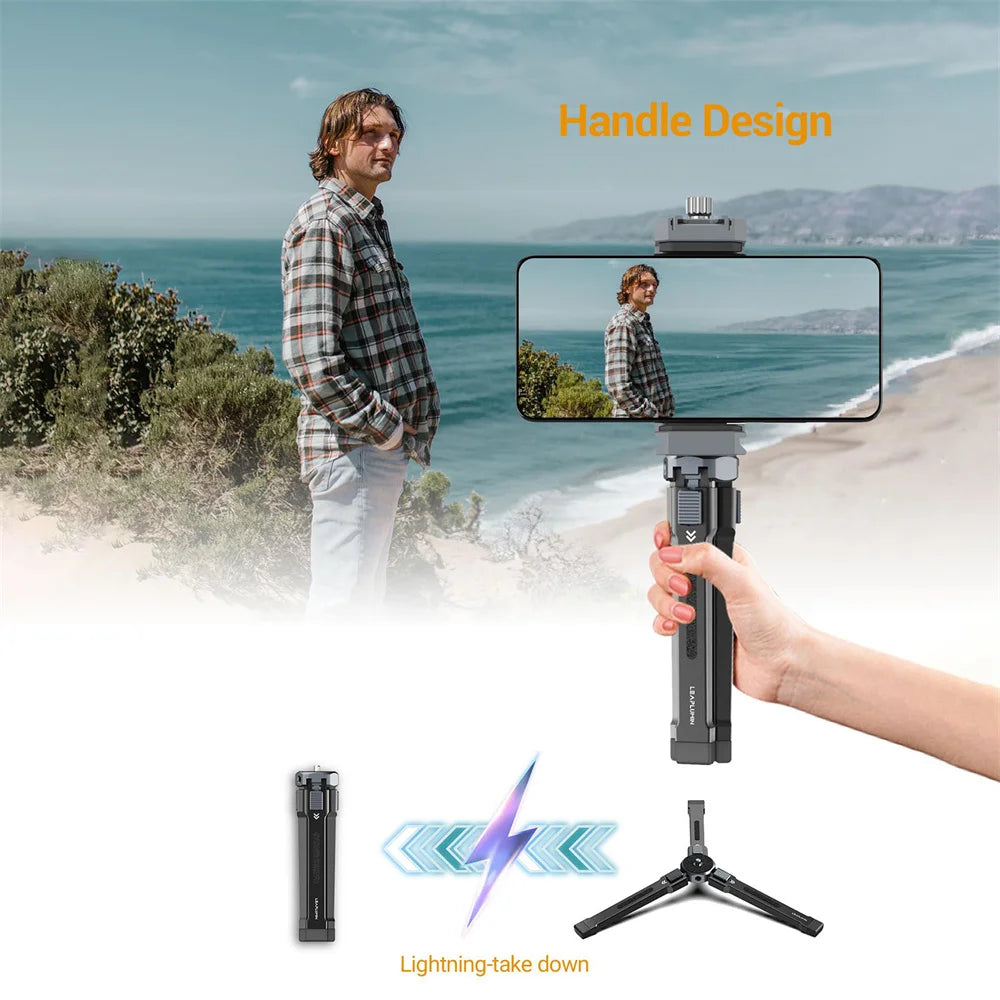 Aluminum Selfie Stick Tripod 360 Ball Head Cold Shoe Tabletop Tripod