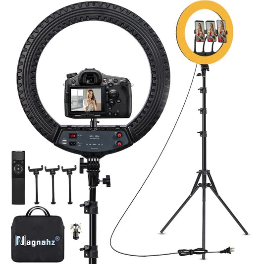 18" LED Ring Light 55W 3000-5800K Dimmable CRI Ring Light Photo Studio Vlog Video Makeup Selfie | Thomnest