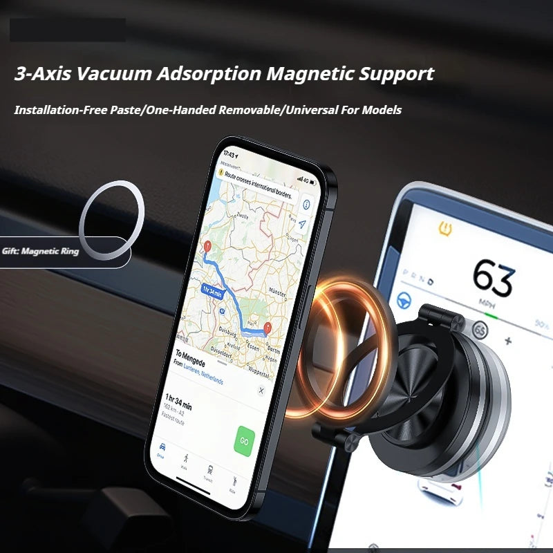 Electric Vacuum Phone Holder Magsafe 360° Rotation Vacuum Magnetic Suction Cup Folding Car Phone Holder