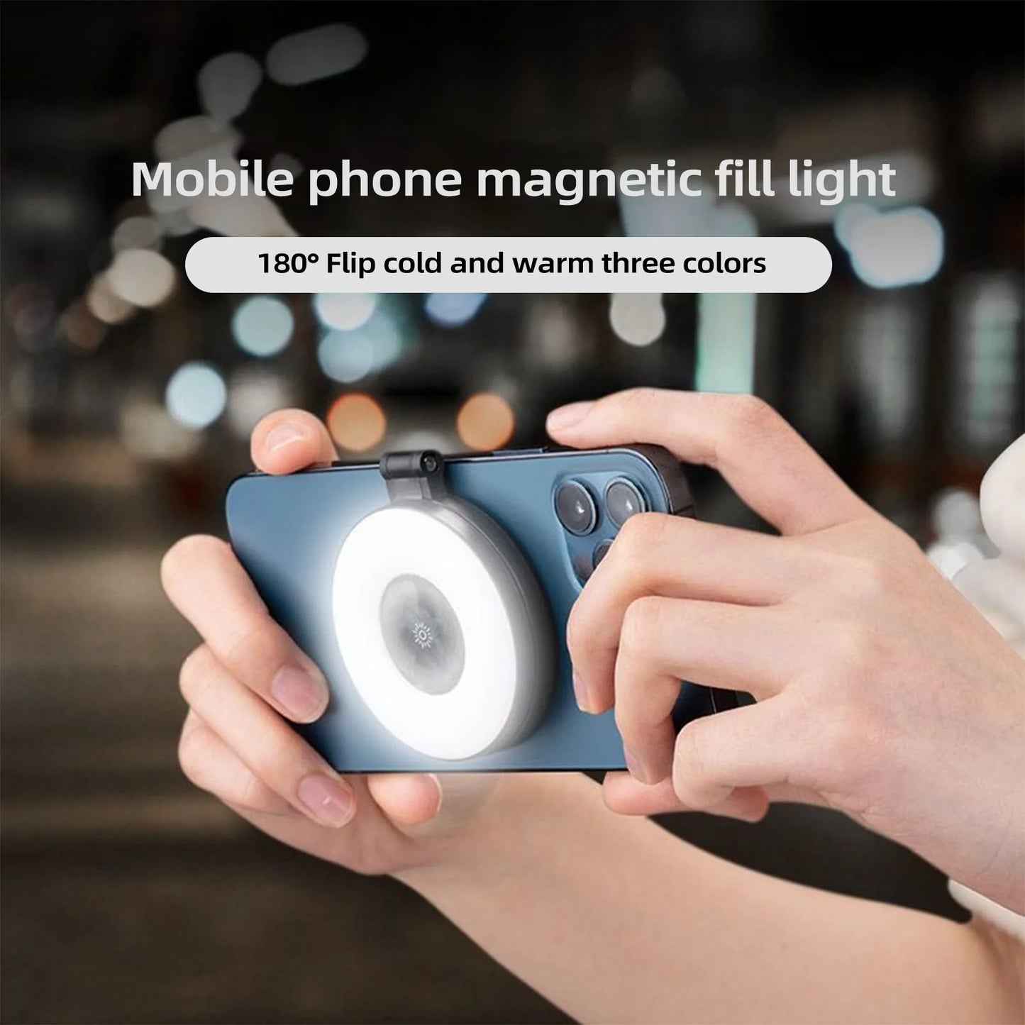 Mini Magnetic Selfie Ring Light Smartphone Magnetic Fill Light Lamp Pocket iPhone 16-12 2500K-9000K