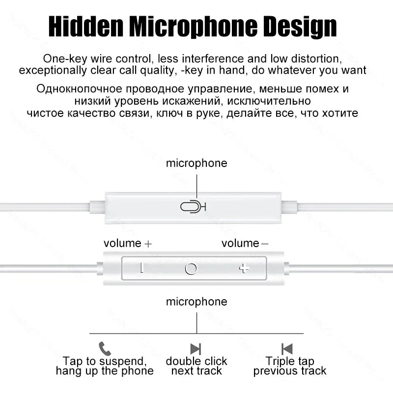 Headphones Original For Apple iPhone 16-11 Pro Max Earphones XR X XS 8 Plus Bluetooth Wired Earbuds Headset Accessories