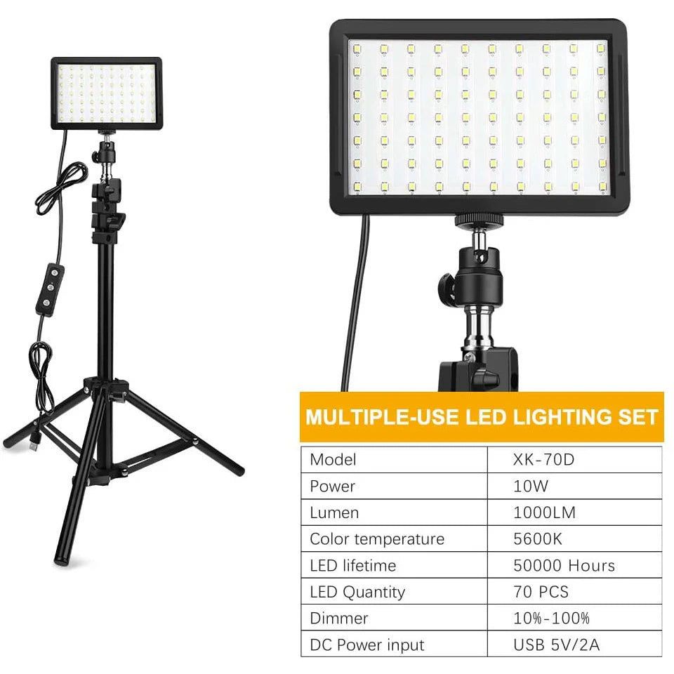 LED Photography Video Light Panel Lighting Photo Studio Lamp Kit