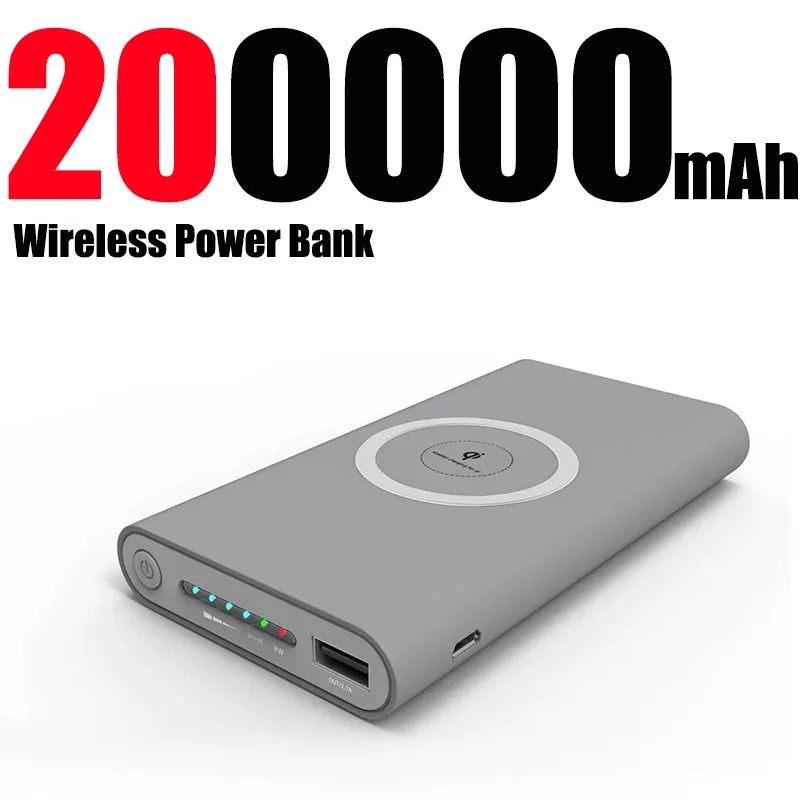 Power Bank Ultra-Large Capacity 200000mAh  Universal Wireless Fast Charging Power Bank Thin And Portable For iPhone Samsung