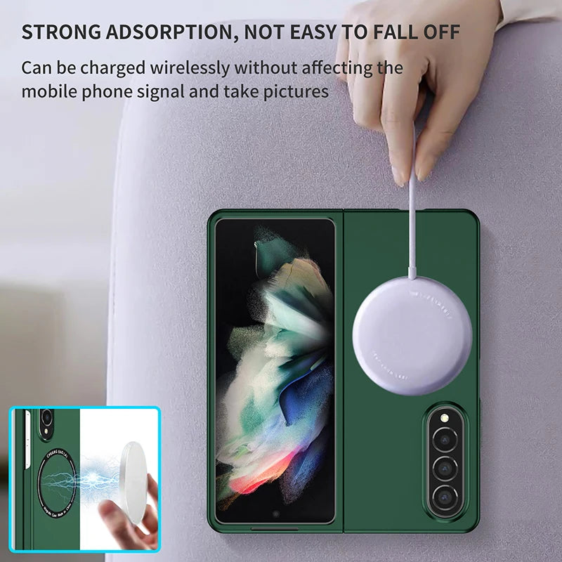 Magnetic Wireless Charging Case for Galaxy Z Fold 3 4 5 – Shockproof Cover