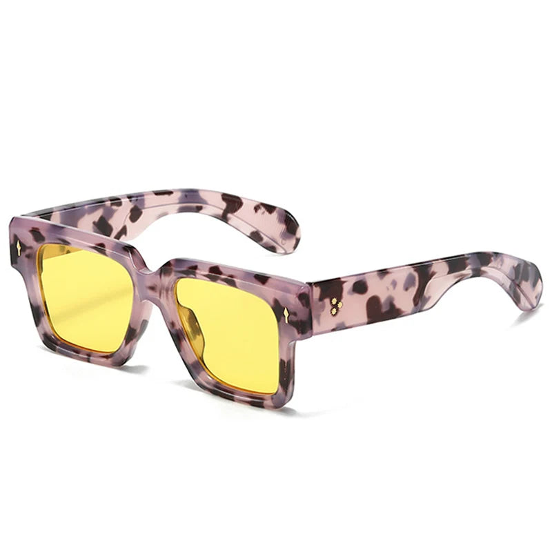 Square Luxury Sunglasses Fashion Rivets Decoration Eyewear Shades UV400 Sun Glasses