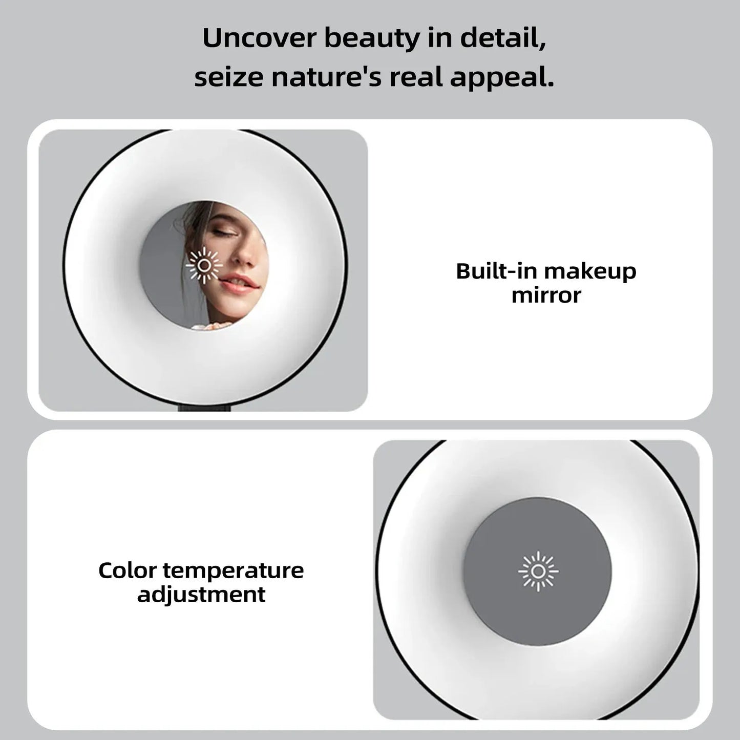 Mini Magnetic Selfie Ring Light Smartphone Magnetic Fill Light Lamp Pocket iPhone 16-12 2500K-9000K