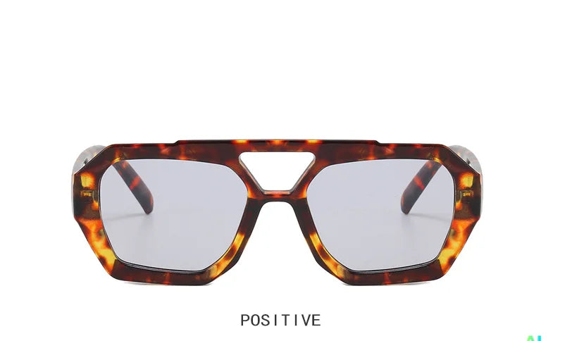 Retro Double Beam Irregular Sunglasses Bold & Unique Eyewear for Women