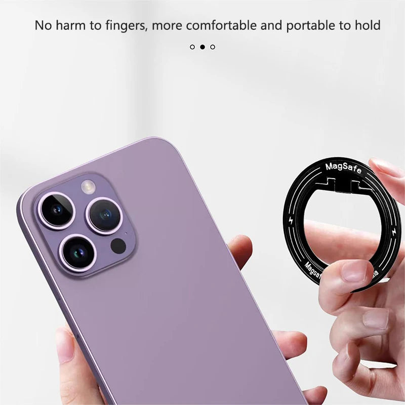 MagSafe Phone Magnetic Finger Ring Holder For Iphone 16-12 Pro Max Mini Magnet Phone Stand Grip Mount Smartphone