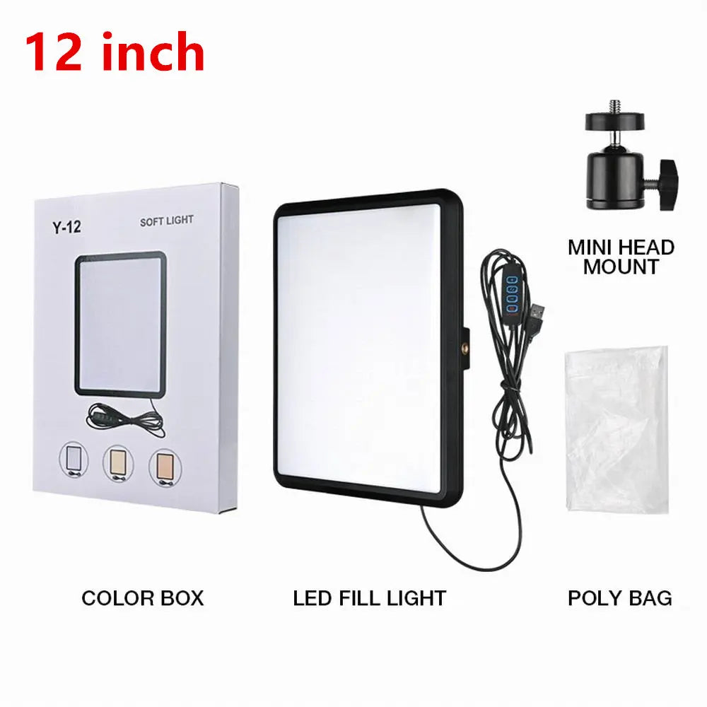 Led Video Light High Power 352 2800K-7000K Panel Light Studio Fill Lamp Photography Lighting Photo w Light Stand for Live Stream