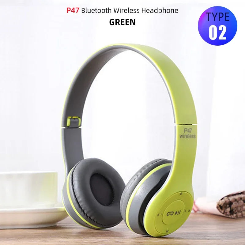 Headphones Bluetooth  Over Ear Head Wireless Earphones With Mic Music Headset Gamer Foldable Auriculare Fone For Huawei iPhone