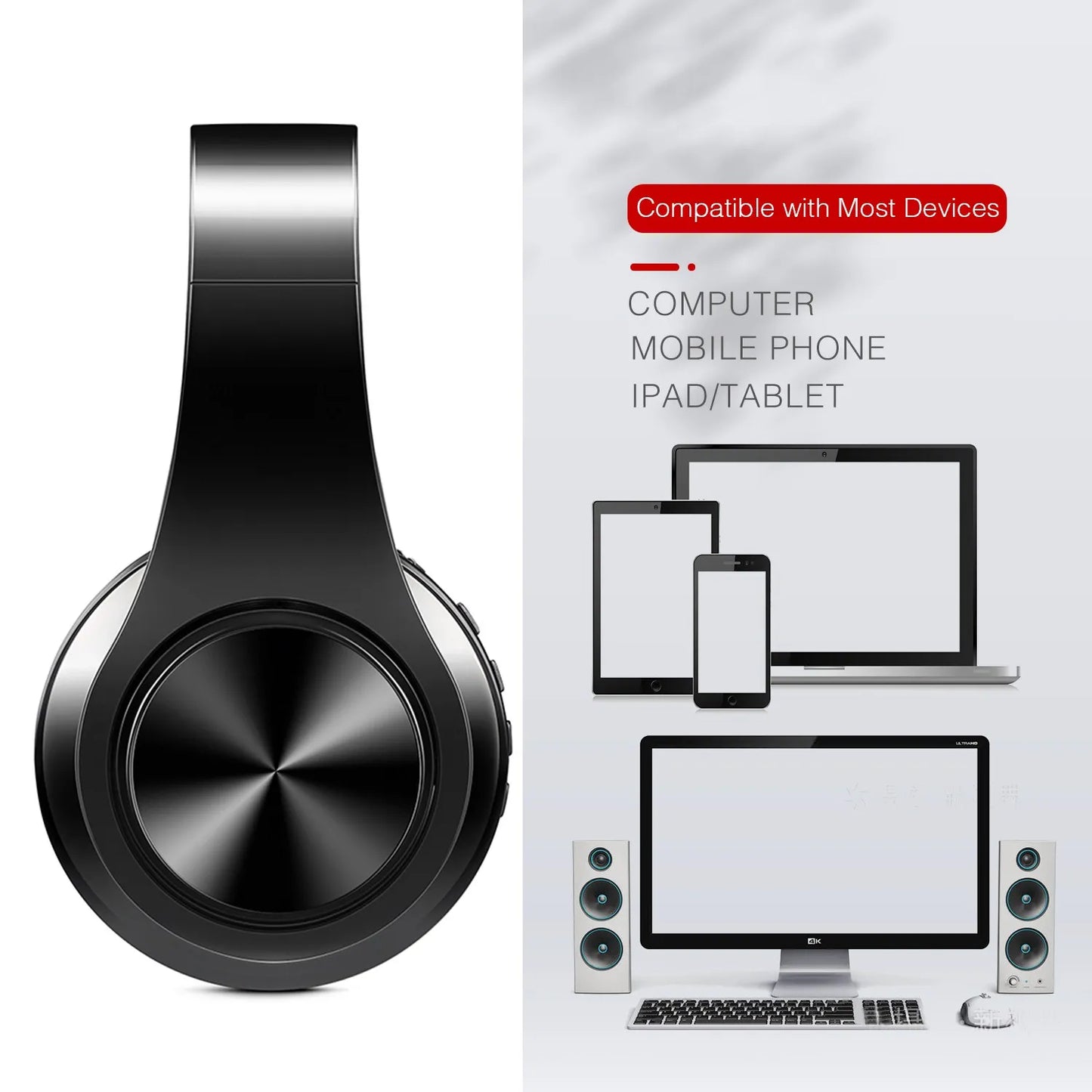 HIFI Stereo Bluetooth Headphones with Mic Multifunctional Wireless Music Headset