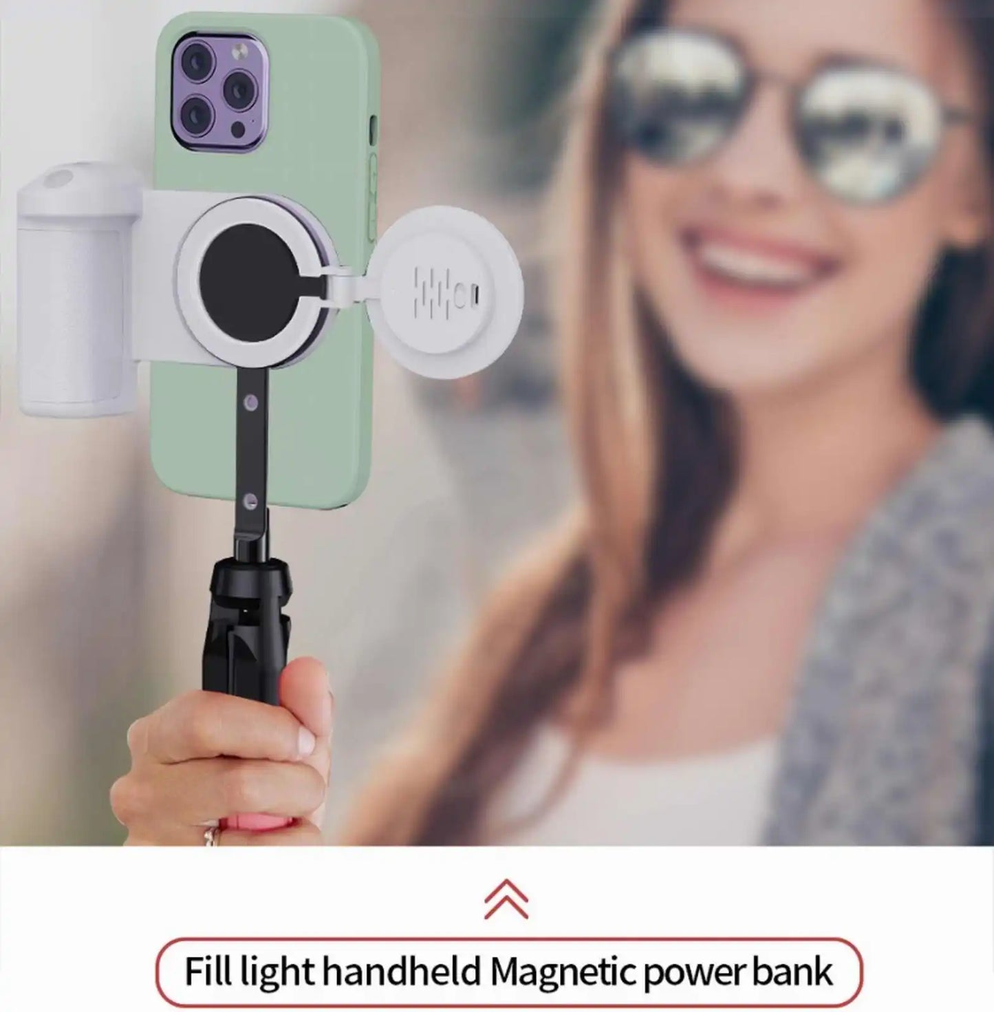 Mini Magnetic Selfie Ring Light Smartphone Magnetic Fill Light Lamp Pocket iPhone 16-12 2500K-9000K