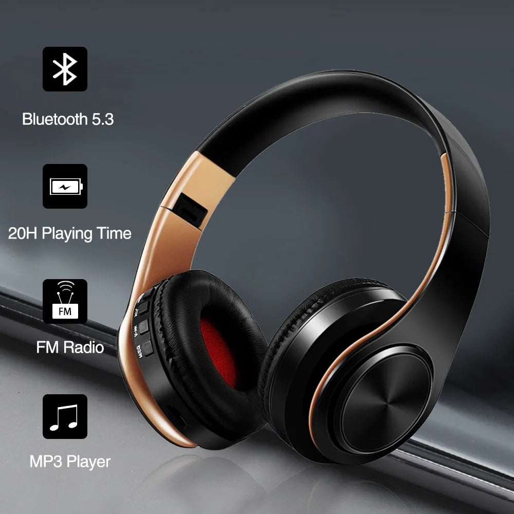 HIFI Stereo Bluetooth Headphones with Mic Wireless & Multifunctional | Thomnest