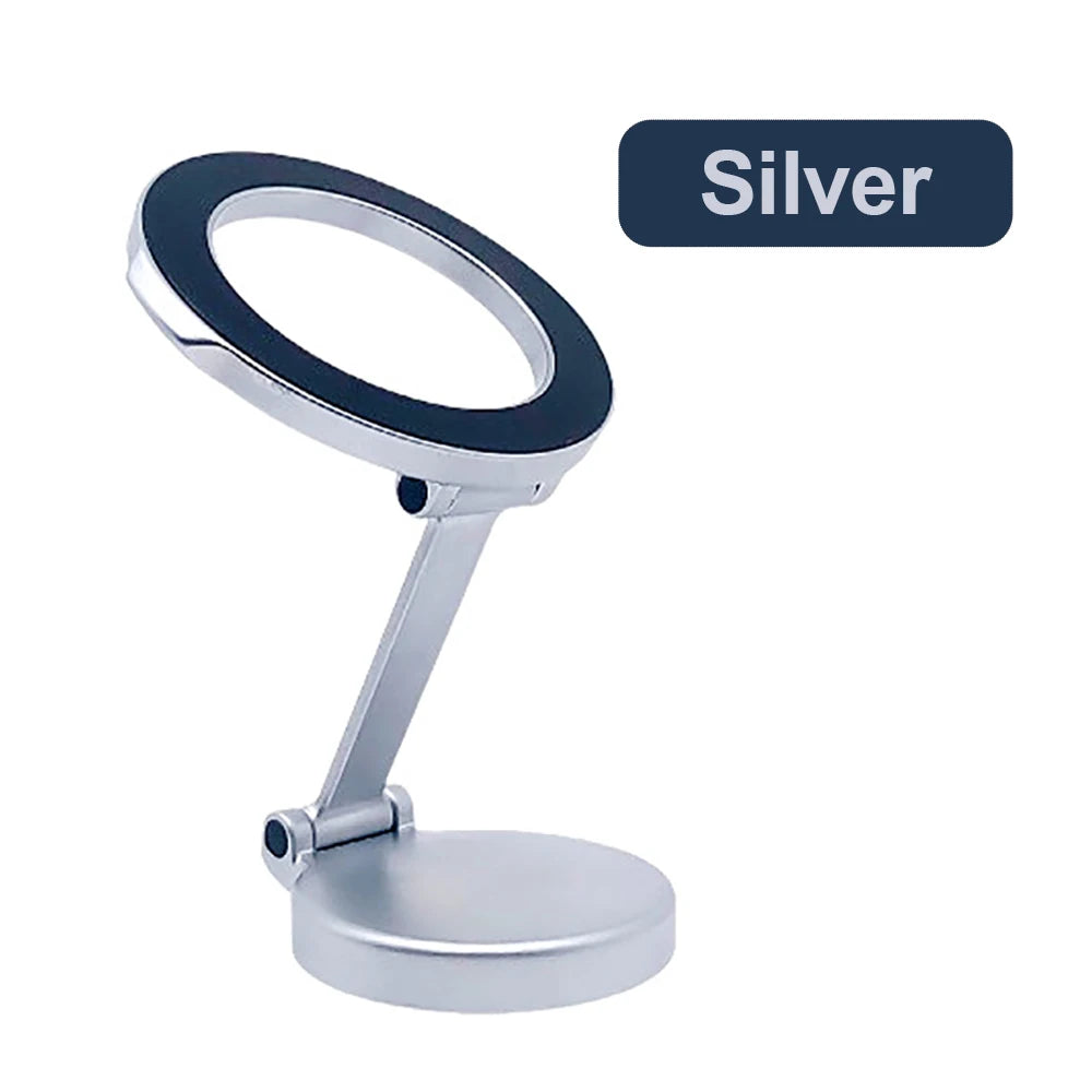 Folding Magnetic Car Compact Cell Phone Holder Zinc Alloy  for MagSafe 360° Adjustable Magnetic Car Mount for iPhone 16-12Pro