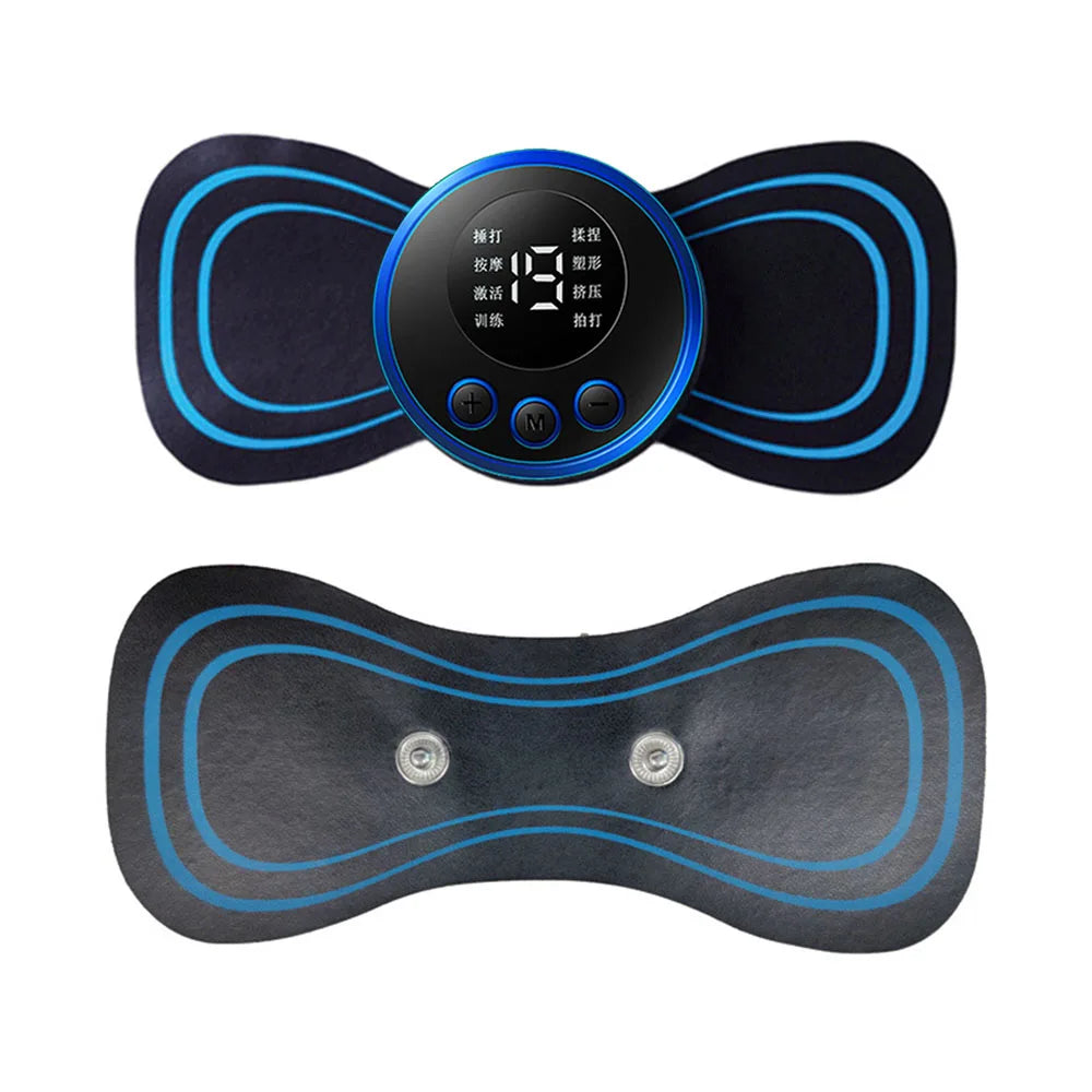 LCD Display EMS Neck Massage Electric Massager Cervical Neck Back Patch 8 Mode Pulse Muscle Stimulator Portable Relief Pain