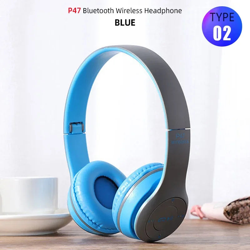 Headphones Bluetooth  Over Ear Head Wireless Earphones With Mic Music Headset Gamer Foldable Auriculare Fone For Huawei iPhone