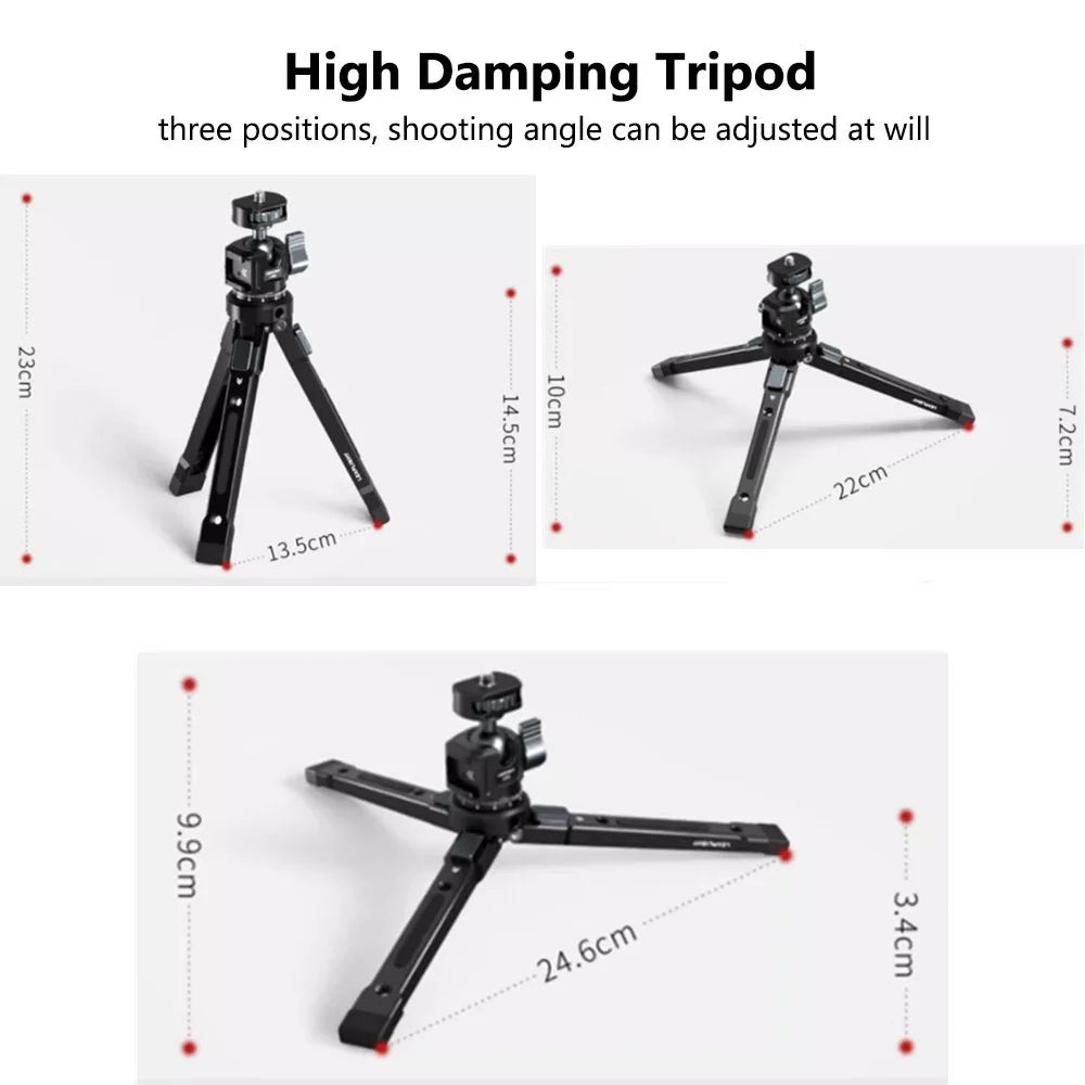 Aluminum Selfie Stick Tripod 360 Ball Head Cold Shoe Tabletop Tripod