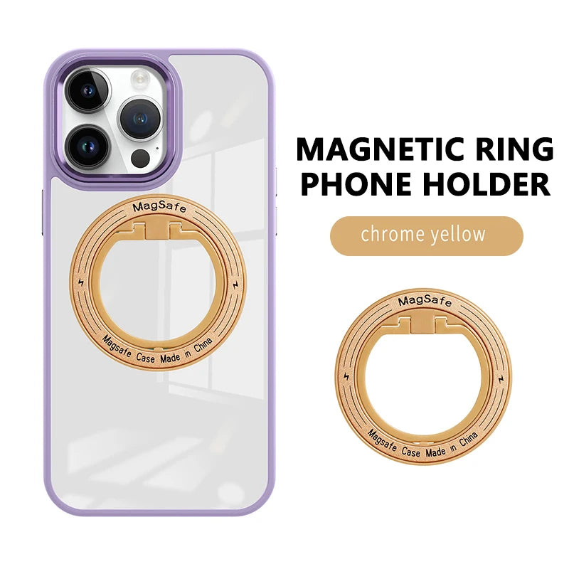 MagSafe Phone Magnetic Finger Ring Holder For Iphone 16-12 Pro Max Mini Magnet Phone Stand Grip Mount Smartphone