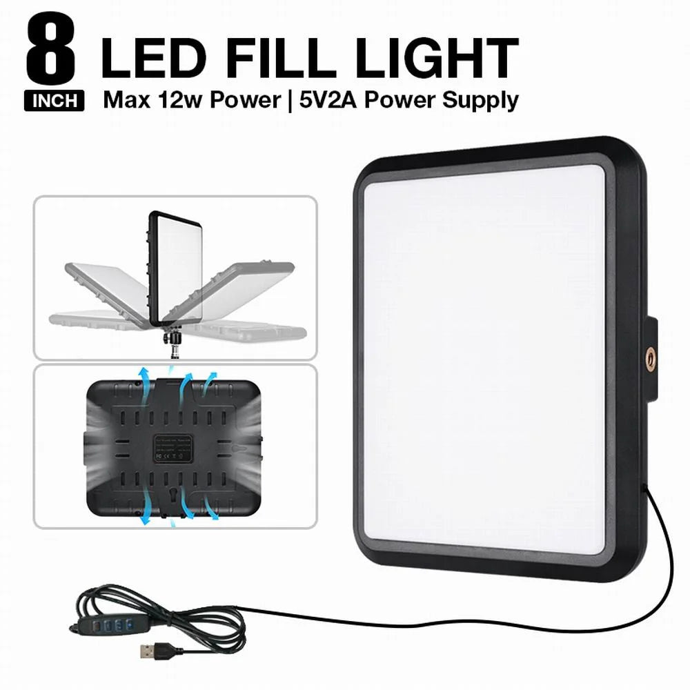 Led Video Light High Power 352 2800K-7000K Panel Light Studio Fill Lamp Photography Lighting Photo w Light Stand for Live Stream