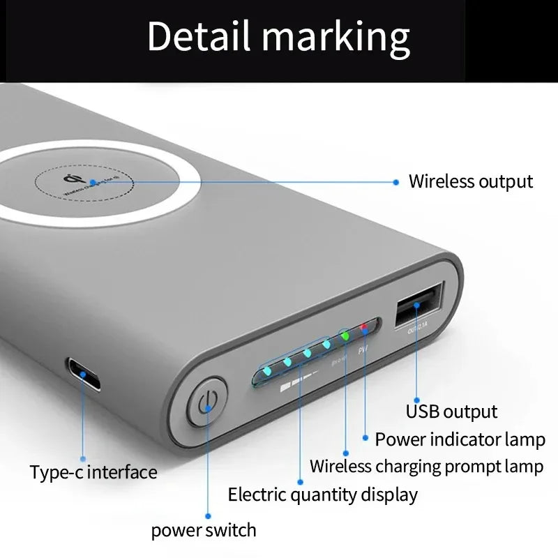 Power Bank Ultra-Large Capacity 200000mAh  Universal Wireless Fast Charging Power Bank Thin And Portable For iPhone Samsung