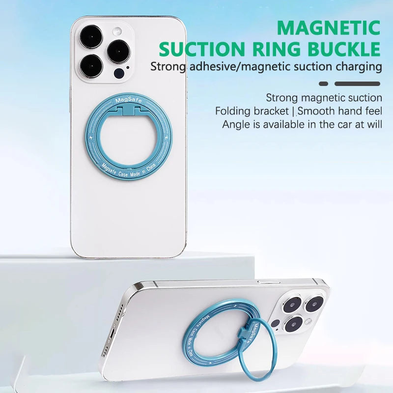 MagSafe Phone Magnetic Finger Ring Holder For Iphone 16-12 Pro Max Mini Magnet Phone Stand Grip Mount Smartphone