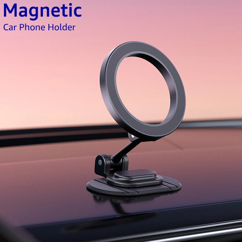 Universal Metal Magnetic Car Phone Holder Strong Magnet Foldable Dashboard Car Phone Mount for MagSafe iPhone 15 14 13 Series